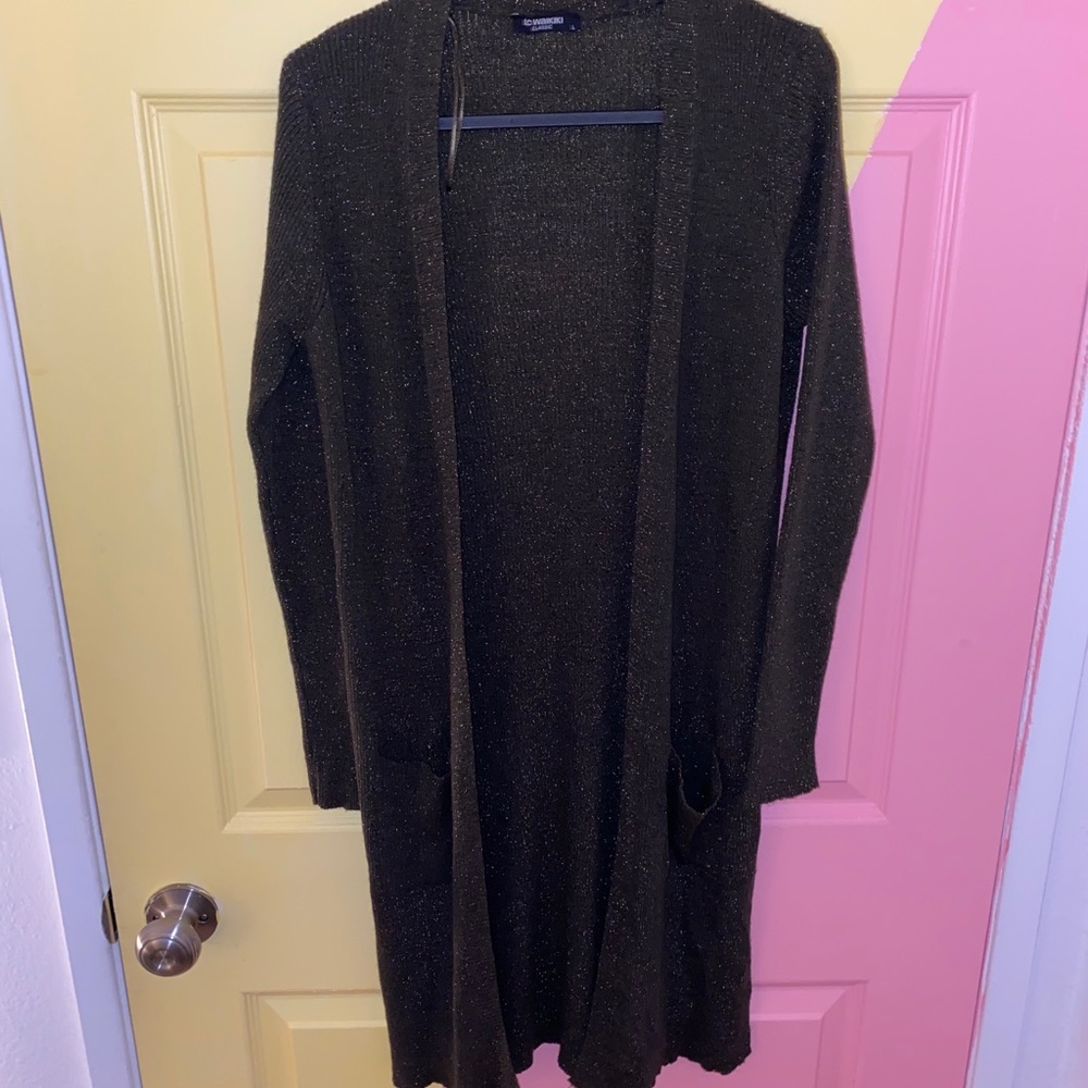 Dark green cozy sweater jacket